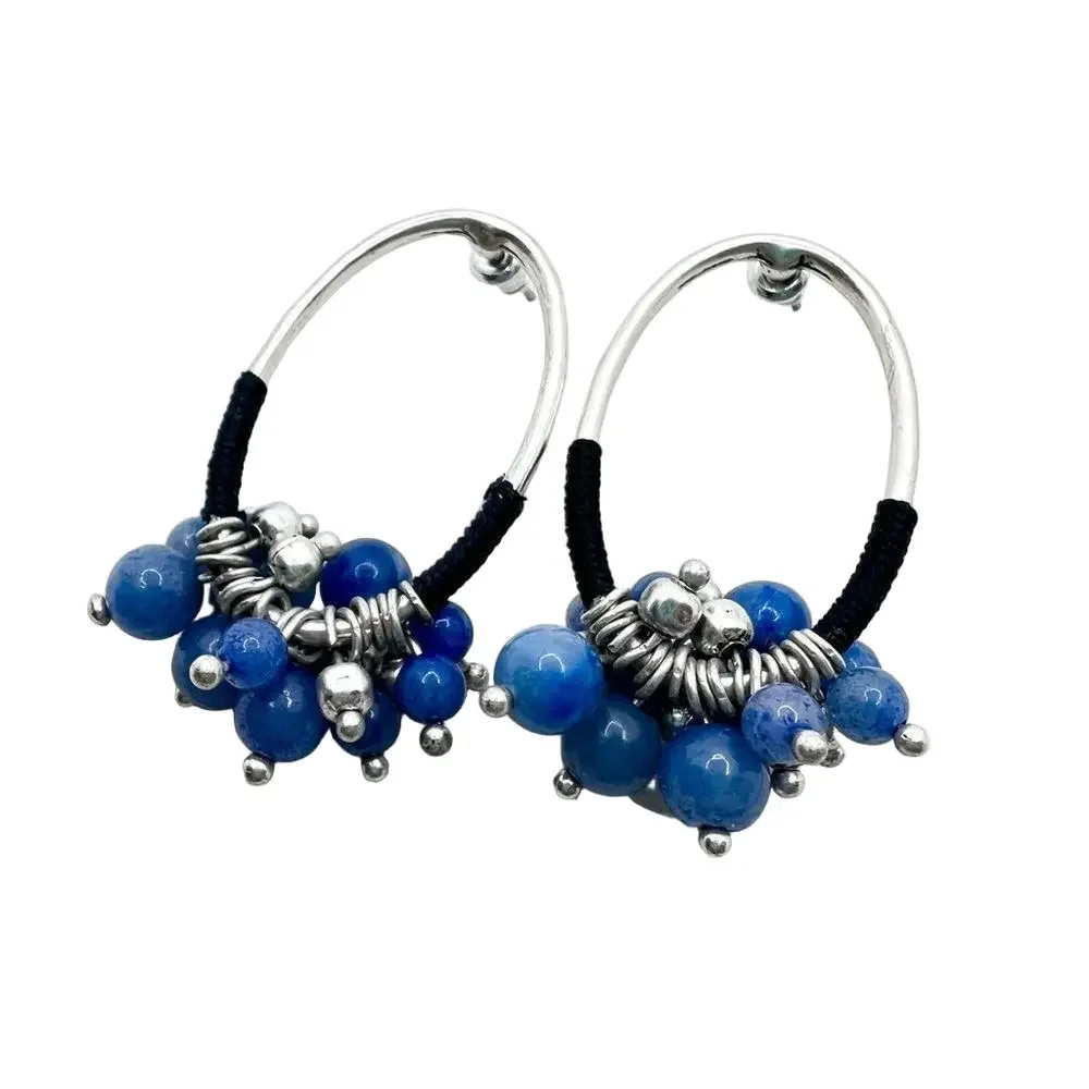 🍭4/$20 Beaded bauble silver tone post earrings